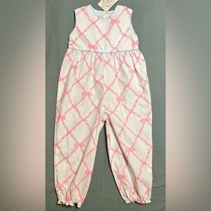 The Beaufort Bonnet Company Rebecca Romper (Pink Bows) - New